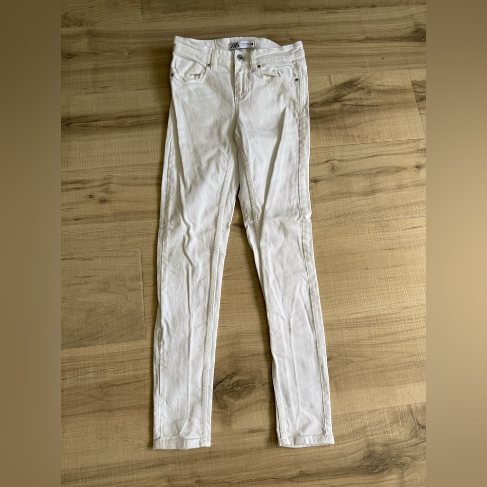 Zara Crisp White Denim Pants